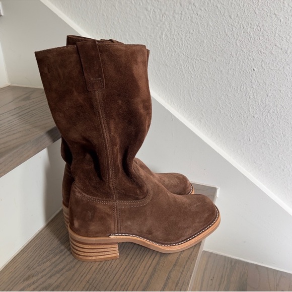 NWOB Frye Campus 12R Brown Leather Boots in Brown Brownie Suede - Picture 5 of 11